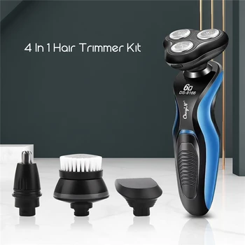 

4 in 1 Electric Shaver Professional Beard Trimmer Set Replaceable Nose Hair Trimmer Facial Cleansing Brush Men Grooming Kit 31