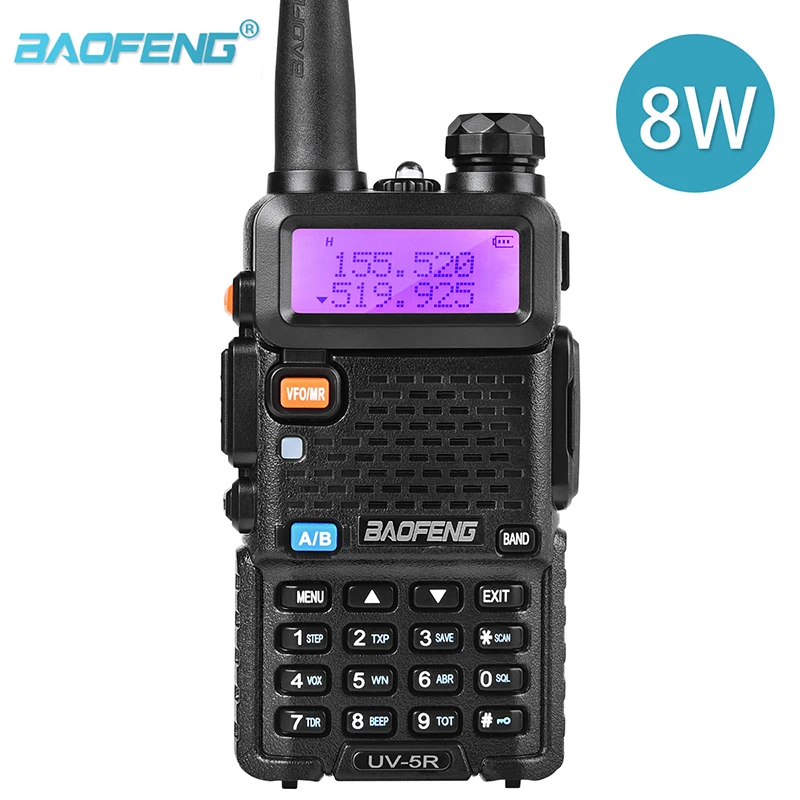 Рация BaoFeng UV 5R двусторонняя 8 Вт 10 км 136 каналов Двухдиапазонная УВЧ (174 400 МГц) (520