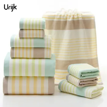 

New High Quality Bath Towels Striped Absorbent Quick-Drying Face Towel for Adults Summer Swimming Spa Essential Towel