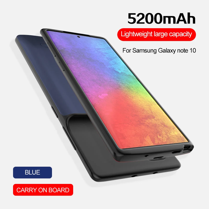 6000 мАч батарея зарядное устройство чехол для samsung Galaxy Note 10 портативный заряд повербанк чехол для samsung Note 10+ внешний аккумулятор - Цвет: Blue For Note 10