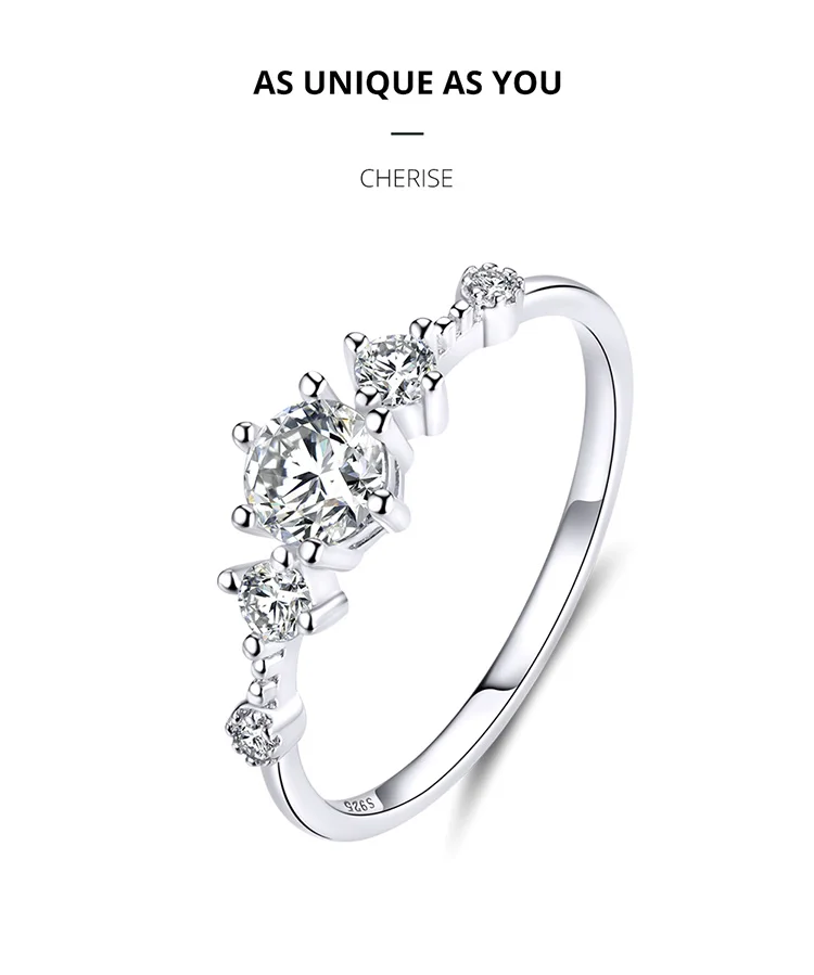 WOSTU Настоящее 925 пробы Серебряное яркое циркониевое обручальное кольцо для женщин изысканное обручальное кольцо для влюбленных хорошее ювелирное изделие CQR568