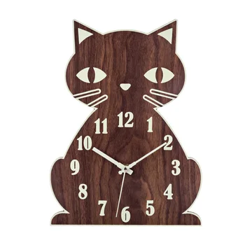 

Hot Sale Cat Shaped Luminous Silent Wall Clock Modern Design For Home Decor Watch For Home Living Room Kitchen Indoor Decoration