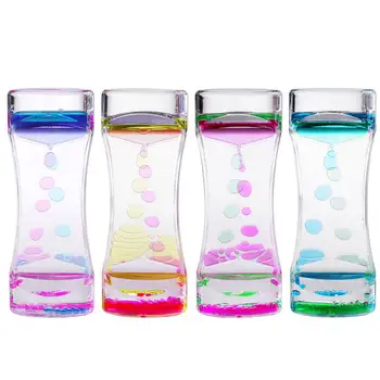 

BESTOMZ 2pcs Single Colors Oil Hourglass Liquid Motion Bubble Timer with Pretty Waist Desk Decor Birthday Gift Children Toy