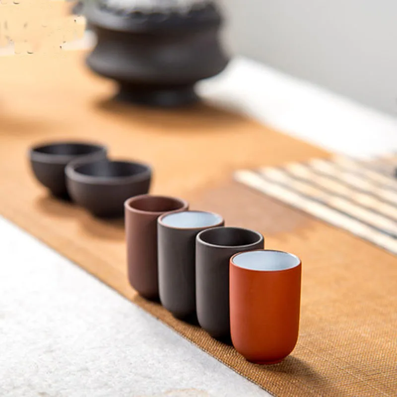 Chinese Handmade Tea Sets, Purple Clay Teacup, Drinking Kettle, Individual Hand Painted, Kung Fu, Puer da Hua Pao Teacup Bowl
