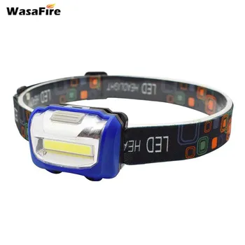

Mini LED Headlamp Head Flashlight 3 Modes Head Lamp Torch Waterproof COB Headlight Use AAA Battery for Car Repairing Running