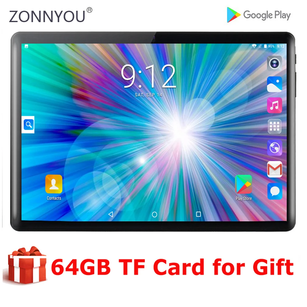 ZONNYOU Новый 10-дюймовый планшет с ОС Android 9 0 32 Гб ПЗУ 1280X800 IPS HD экран две SIM-карты GPS
