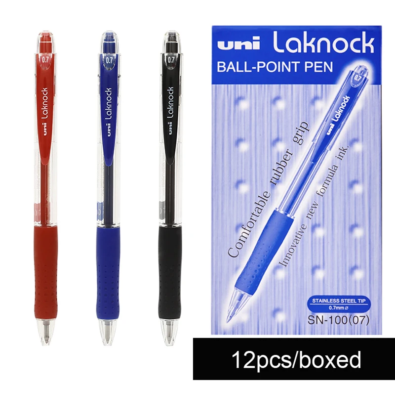 6 шт./лот, шариковые ручки Mitsubishi Uni SN-100, 0,5 мм/0,7 мм, гладкая шариковая ручка, 3 цвета, чернила, канцелярские принадлежности, школьные принадлежности