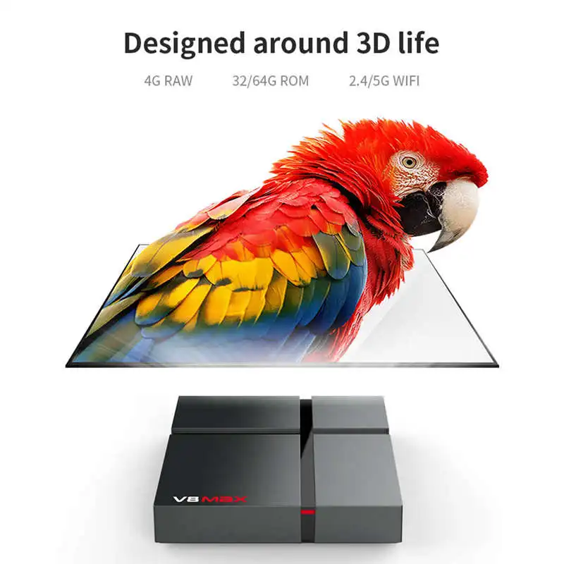 V8 Max Android 8.1 Smart Tv Box Amlogic S905X2 Lpddr4 Quad Core Dual Wifi Bt 2.4G/5G 4K Video Media Player For Netflix Youtube S