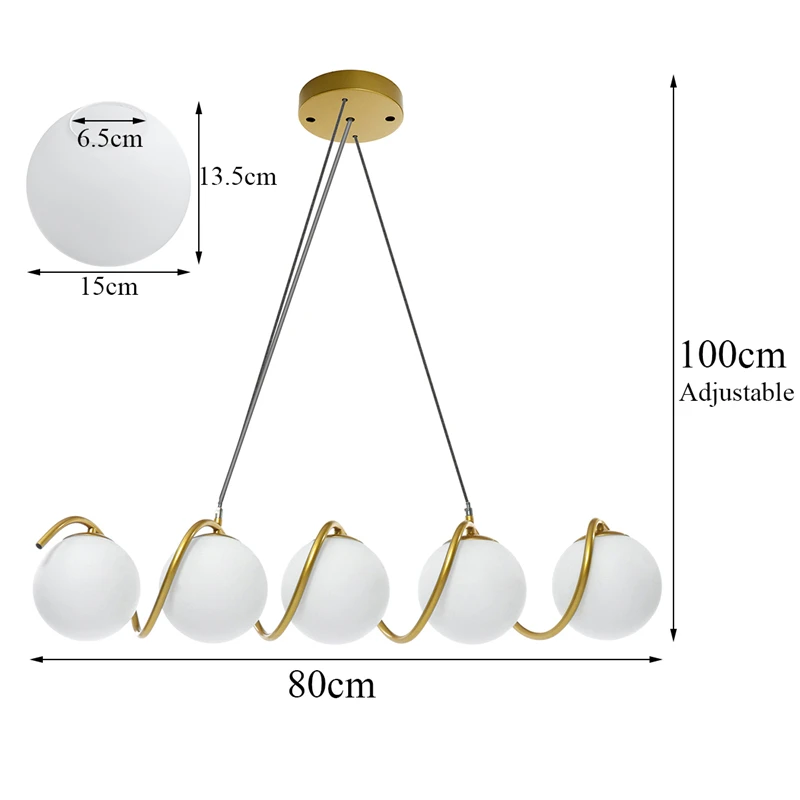Новая Скандинавская люстра минималистичный художественный светодиодный светильник G9 Лампа 5 головок подвесной стеклянный шар для гостиной спальни освещение для дома, ресторана