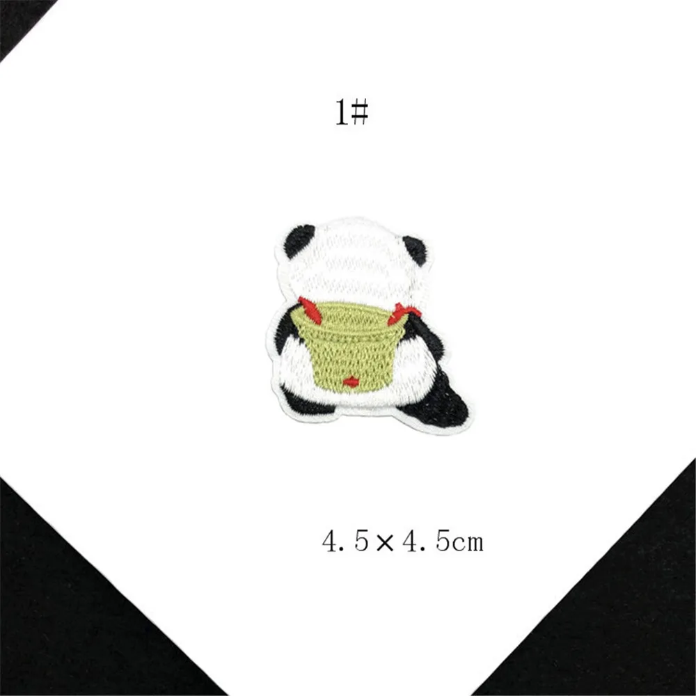Maxsin 10 개/몫 자수 동물 스티커 아이언 청바지 의류 귀여운 작은 팬더 패치 의류 Applique DIY 액세서리