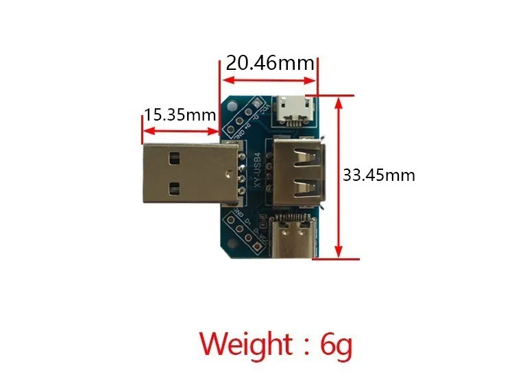 Usb-распределительная плата с разъемом USB к разъему type-c Micro Female USB 2,54-4 P, тестовая плата для передачи данных, usb-адаптер, пластина XY-USB4