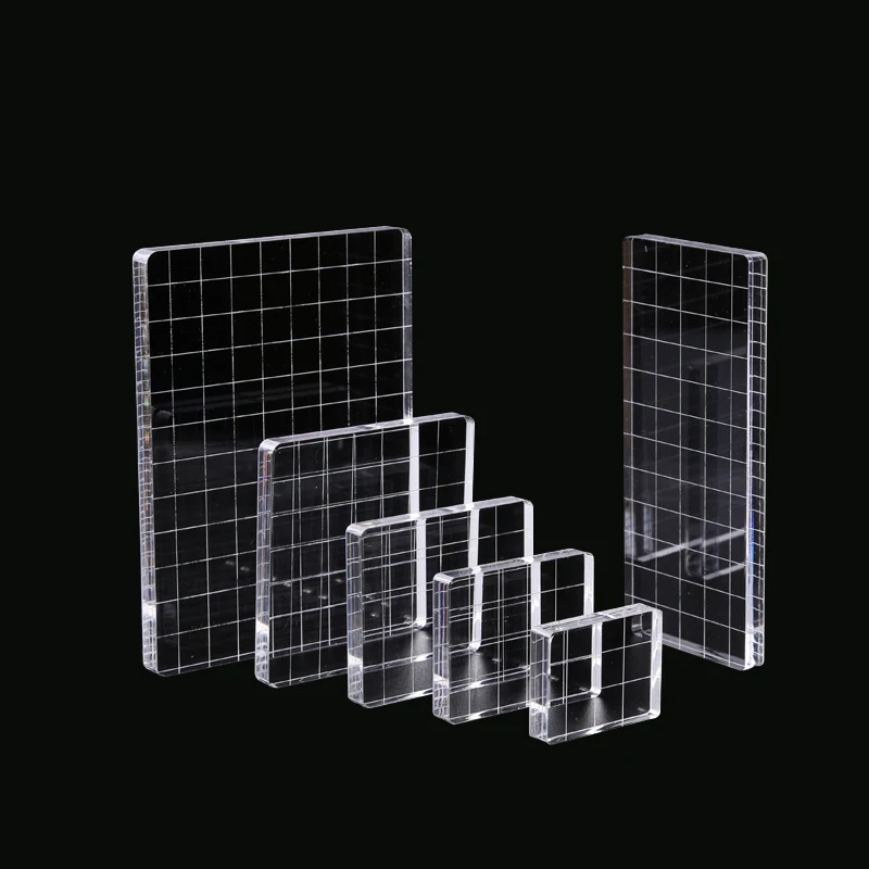 

Clear Acrylic Stamp Block 9pcs/ Set for Makings Crafts Scrapbooking Photo Albums Handmakes Transparent