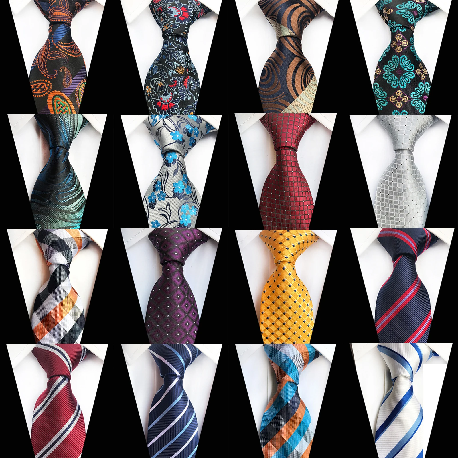 Tanio Moda Paisley Plaid żakardowe tkany jedwab męskie krawaty krawat