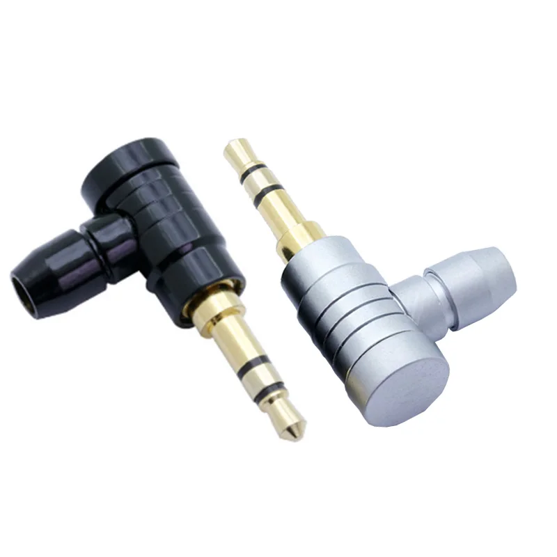 100pcs lot Right Angle 3 5mm 3 Poles Stereo Male Plug Screw Type Soldering Wire Connector Gold Plated 3 Pin 3 5mm Headphone Jack
