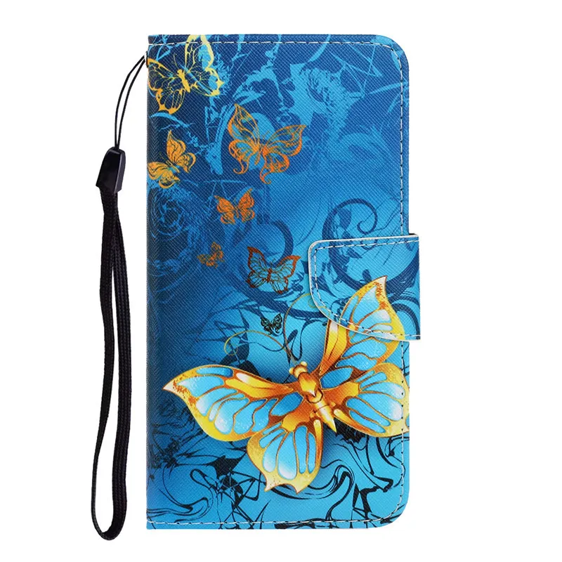 Beautiful Butterfly Pattern Phone Case For iPhone 6 6S 7 8 Plus 12 11 Pro X XS XR Max Flip Leather Wallet Card Slot Back Cover iphone silicone case Cases For iPhone