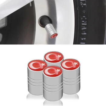 

Car Wheel Tire Valve Plugs Rod Housing Style Tire Rod Air Plugs turkish flag logo for Anadol Benz car styling