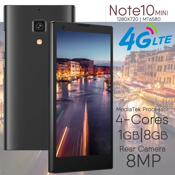 

Smartphones Note 10 MINI 4G-lte Android Mobile Phones 8MP 720P Quad Core MTK 2G RAM 16G ROM Unlocked CellPhones