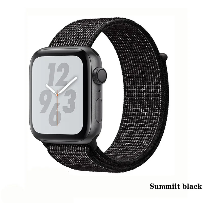 Нейлон pulseira для apple watch band 4 44 мм 40 мм(iwatch 5) apple watch 3 2 1 ремешок 42 мм 38 мм дышащий браслет ремень аксессуары - Цвет ремешка: Summiit black