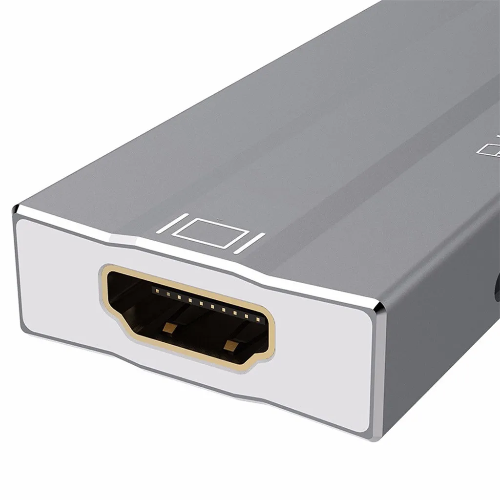 Ouhaobin 6в1 концентратор USB Type C адаптер с HDMI 4 к видео Ethernet RJ45 LAN адаптер для ноутбуков Аксессуары USB-C концентратор