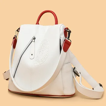 

Casual Backpack Female Brand Leather Women's Backpack Large Capacity School Bag for Girls Embossed Design Fashion Shoulder Bags