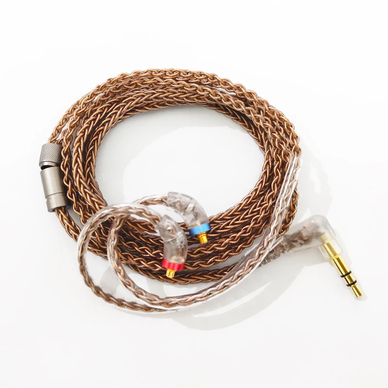 Tanie AUDIOSENSE 8 nici 19 rdzeń kabla OFC 3.5mm z złącze mmcx dla T180 T260 T300 T800