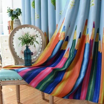 

Rainbows and Pencils Children Curtains Baby Room Curtains for Living Room The Bedroom Blackout Curtains for Kids Lovely Drapes