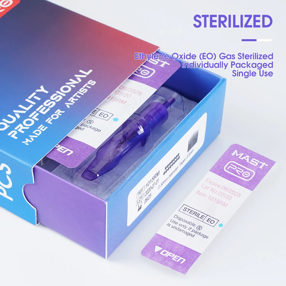 Cartridge Tattoo Needles RL Disposable Sterilized Safety Tattoo Needle for Cartridge Machines Grips 20pcs/lot