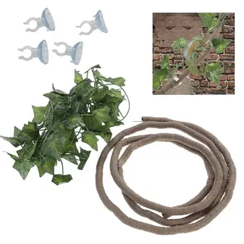 

Reptile Jungle Vines Artificial Ivy Leaf Pet Habitat Decor With Suckers And Ivy Leaf For Lizard Frogs Snakes And More Reptiles
