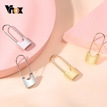 Vnox Vintage Pad Lock cuelga los pendientes para las mujeres de acero inoxidable sólido señora Candid joyería elegante fiesta boda accesorio