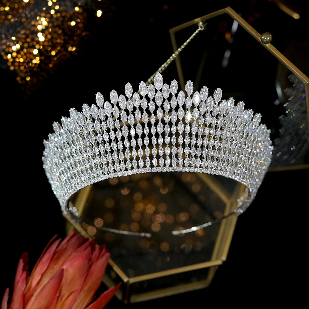 New Shiny Princess Crown ASNORA Retro European Bridal Headdress Crystal Queen Crown Selection Hair Band Bridal Hair Accessories