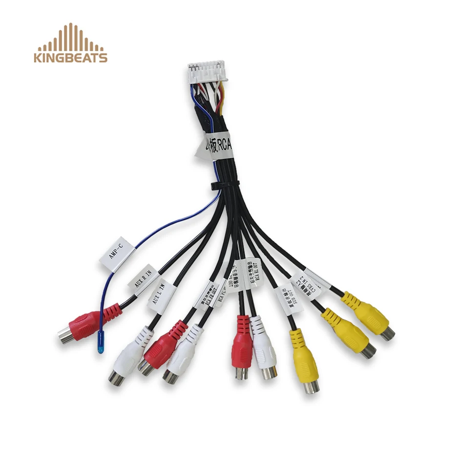 KingBeats Car Line Out Adapter 8 RCA Mini ISO RCA Aux-in Adapter Cable CD Player