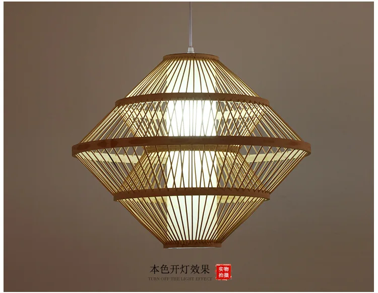 Bamboo Carving Rattan Pendant Lights Creative Restaurant Bar Hotel Teahouse Hanglamp Living Room Dining Room E27 Pendant Lamps