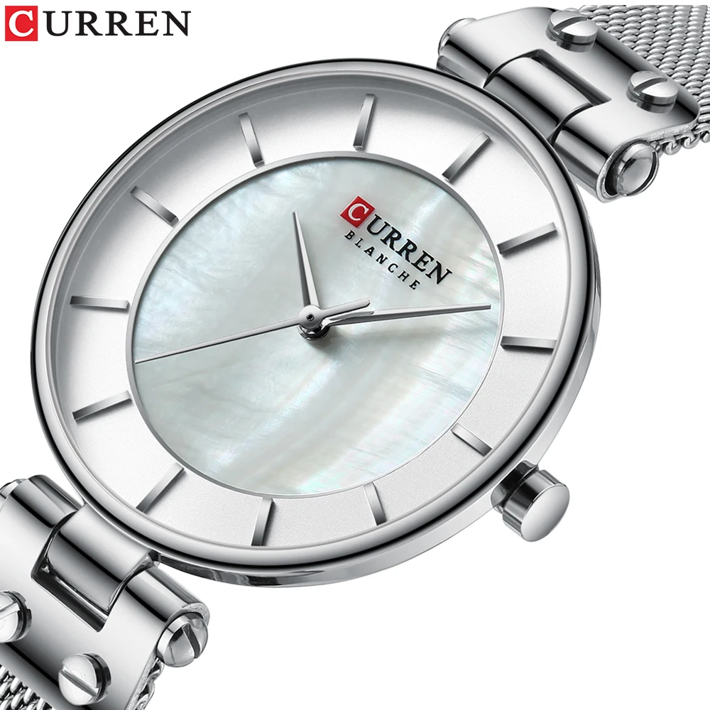 

CURREN Reloj Para Dama Quartz Small Watch Silver Stainless Steel Watch Women 2019 Simple Business Design Sport Wrist Watch