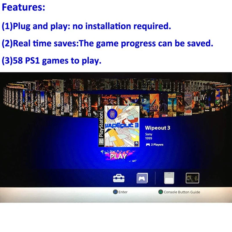 AAAE Top-True Blue 101 игр/64G Crackhead пакет/математический пакет/неделя Пакет 58 игр/32G Бой пакет для Playstation классические игры и Acce