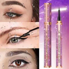 Водонепроницаемая черная жидкая подводка для глаз Водонепроницаемый долговечный карандаш для глаз карандаш Звездная блестящая голографическая ручка ТРУБКА Макияж# e