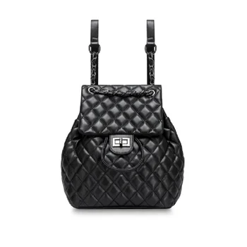 

Caker Women Red Drawstring Backpack Diamond Lattice Backpack Leather Red Large Chain School Bags Teenagers 2018