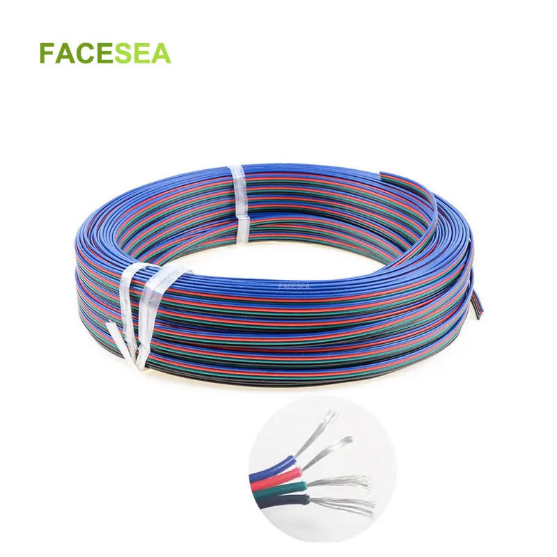 4 контактный медный провод из луженой меди удлинитель RGB Светодиодная лента 22AWG