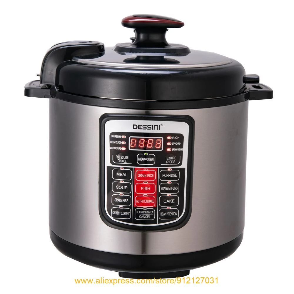 Olla presión eléctrica multiusos de 6L, olla de cocción lenta a presión programable Digital, 1000W, VDE y enchufe del Reino Unido, 12 1|Ollas de presión eléctricas| - AliExpress