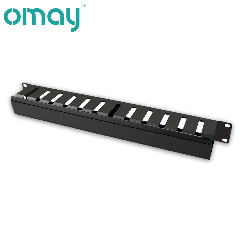 Rede Cabo Management Horizontal Mount Server Rack 12 ou 24 Slot Metal Finger Duct Wire Organizer com Tampa 19 1u - Imagem 6
