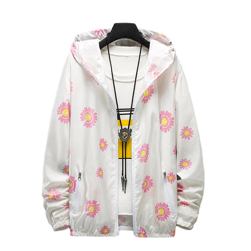 Lusumily-Summer-Windbreaker-Women-Jackets-Loose-Zipper-Daisy-Print-Thin-Coat-Sun-Protection-Clot@凡科快图 (2)