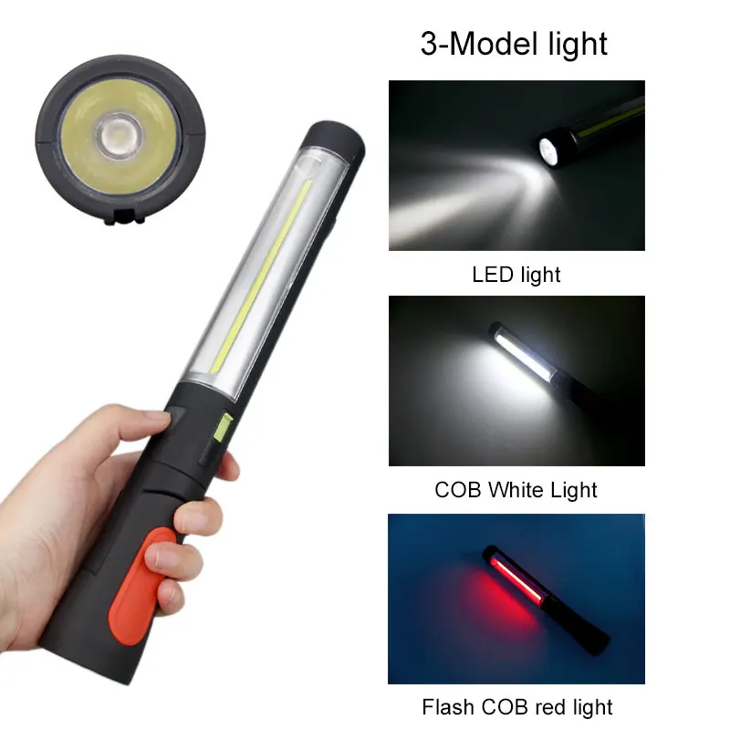 

3 Mode COB LED Car Garage Work Inspection Light Camping Lamp Outdoor USB Rechargeable Flashlight Magnetic Base & Hook