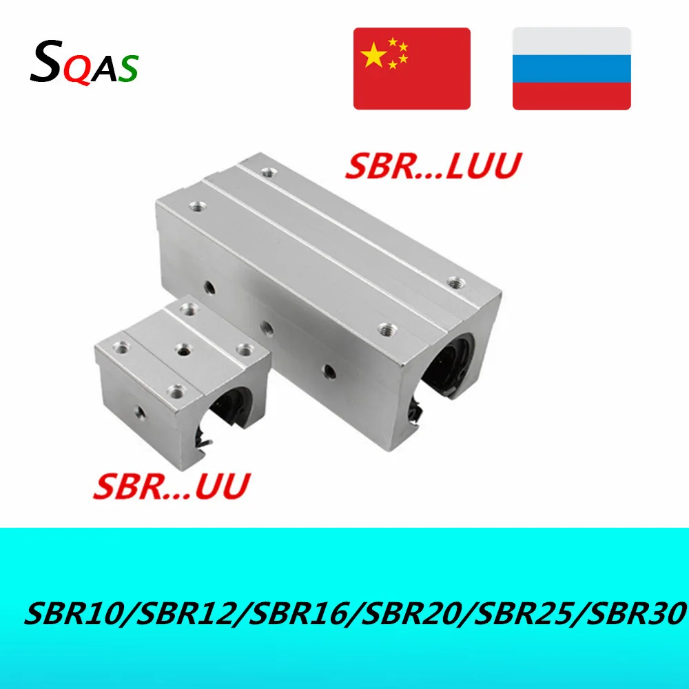 EU warehouse CNC part linear support rails SBR12 SBR16 SBR20 slides carriages linear bearings block for CNC afbeelding