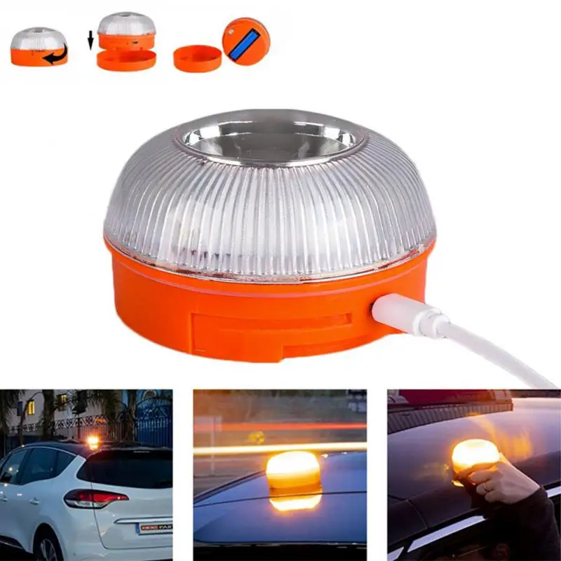 Rechargeable Led Car Emergency Light V16 Flashlight Magnetic Induction Strobe Road Accident Lamp Beacon Safety Accessory | Лампы и