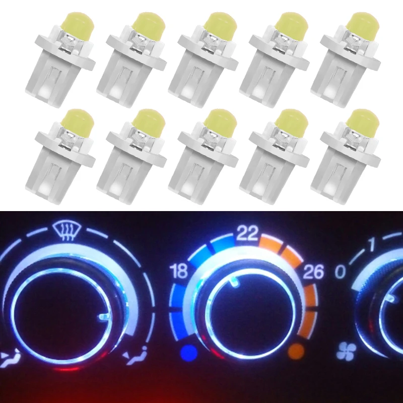 10 шт./лот многоцветный T5 B8.5D B8.5 SMD СВЕТОДИОДНЫЙ Автомобильный свет-излучающий диодный инструмент лампа накаливания на панель приборов DC 12 В