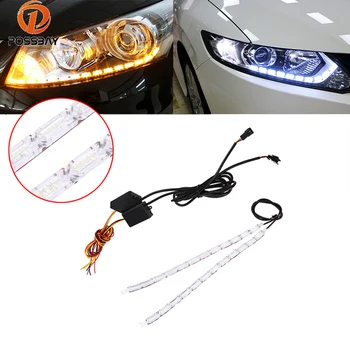 

POSSBAY Waterproof Car DRL Daytime Running Light LED Headlight Turn Signal Lamp Strip Auto Flexible Sequential Flowing Flasher