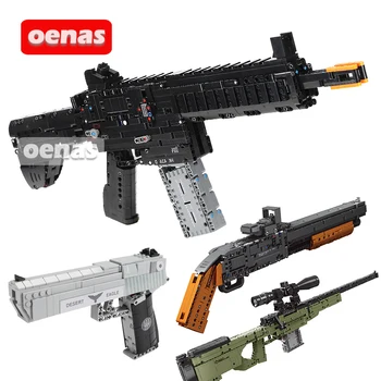 

compatible assemble Toy Gun Model Desert Eagle Pistol Rifle HK416 M1897 Building Blocks Bricks Boy’s Building Toy Children Gift