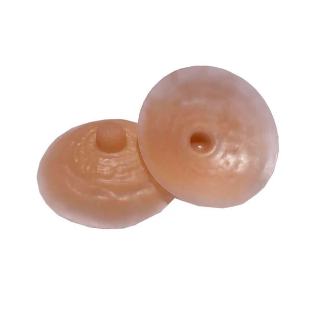 US 2Pcs Silicone Prosthetic Simulation Breast Enhancement Nipple