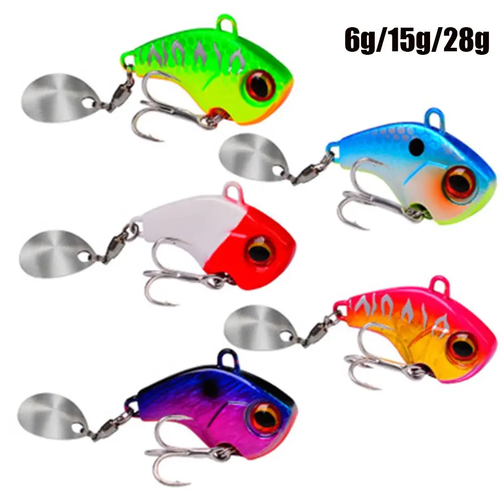 

New Arrival Metal Mini VIB With Spoon Fishing Lure 6g 15g 28g Fishing Tackle Pin Crankbait Vibration Spinner Sinking Bait