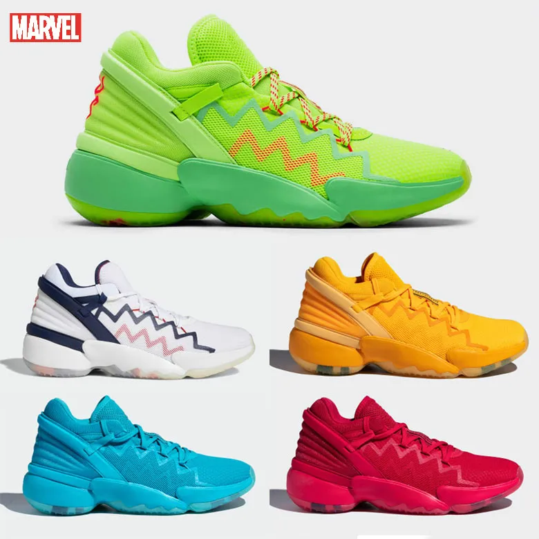 

Marvel's co-branded basketball shoes debut fluorescent green candy actual combat men's low-top boots