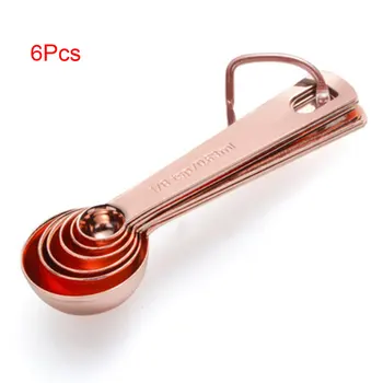 

Rose Gold Stainless Steel Measuring Spoons For Kitchen Decor Unique Accessories Baking Supplies Cook Tools Lovely Gift